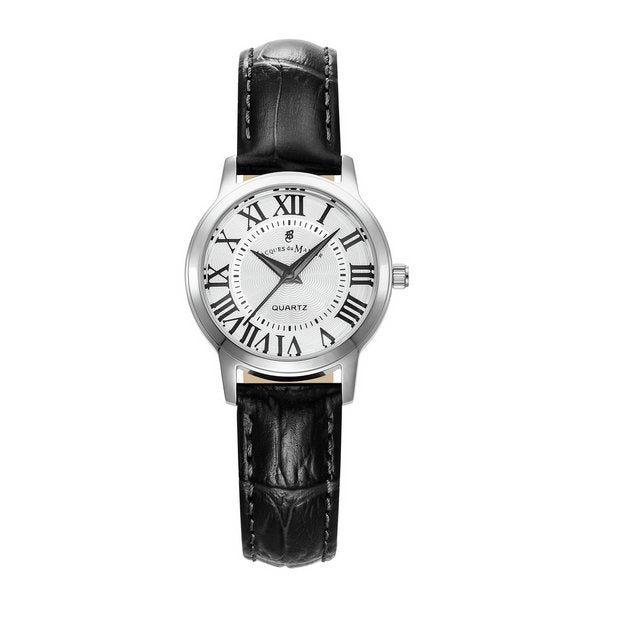 Jacques Du Manoir Genesis watch black leather strap 28mm, UK version