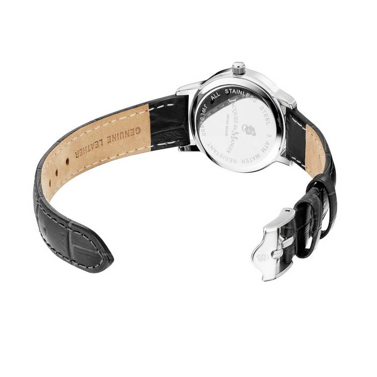 Jacques Du Manoir Genesis watch black leather strap 28mm, UK version