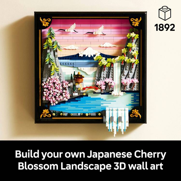 LEGO Art Japanese Cherry Blossom wall art set, imported from the UK