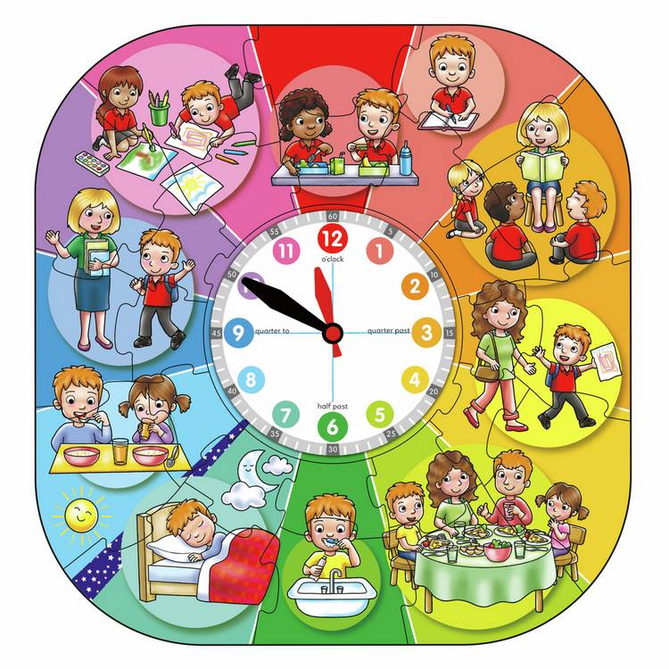 Orchard Toys Tell the Time 37 piece jigsaw puzzle, UK version