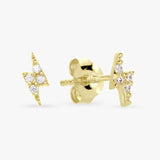 Revere gold lightning bolt stud earrings, imported from the UK