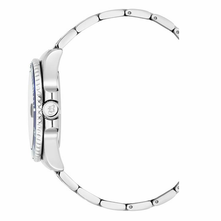Jacques Du Manoir Pro Scuba mens 43mm silver bracelet watch, UK version