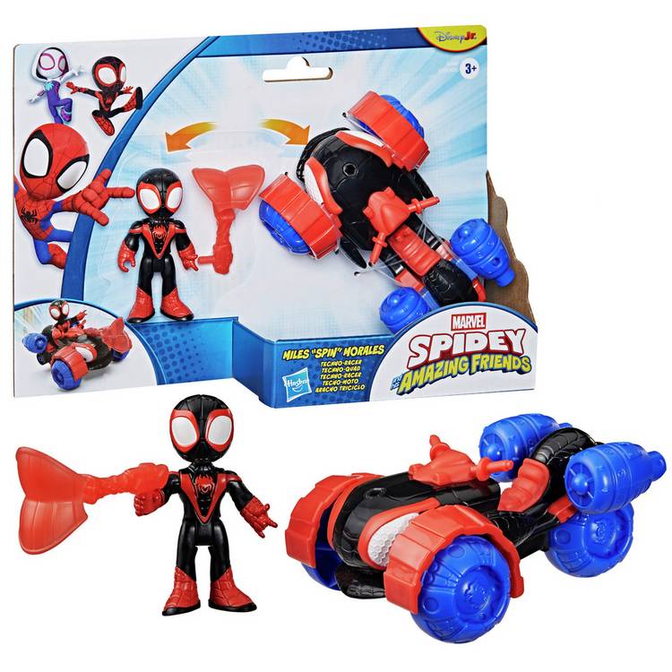 Spidey Miles TechnoRacer vehicle set with figure, imported from the UK