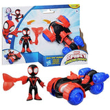 Spidey Miles TechnoRacer vehicle set with figure, imported from the UK