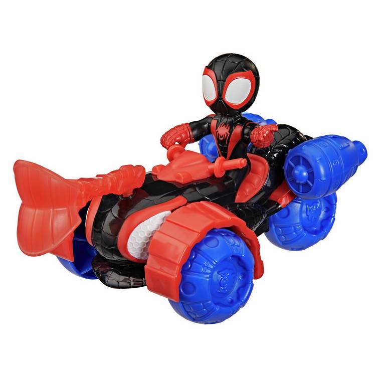 Spidey Miles TechnoRacer vehicle set with figure, imported from the UK