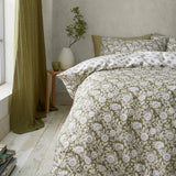 Pineapple Elephant double duvet set floral olive, UK version