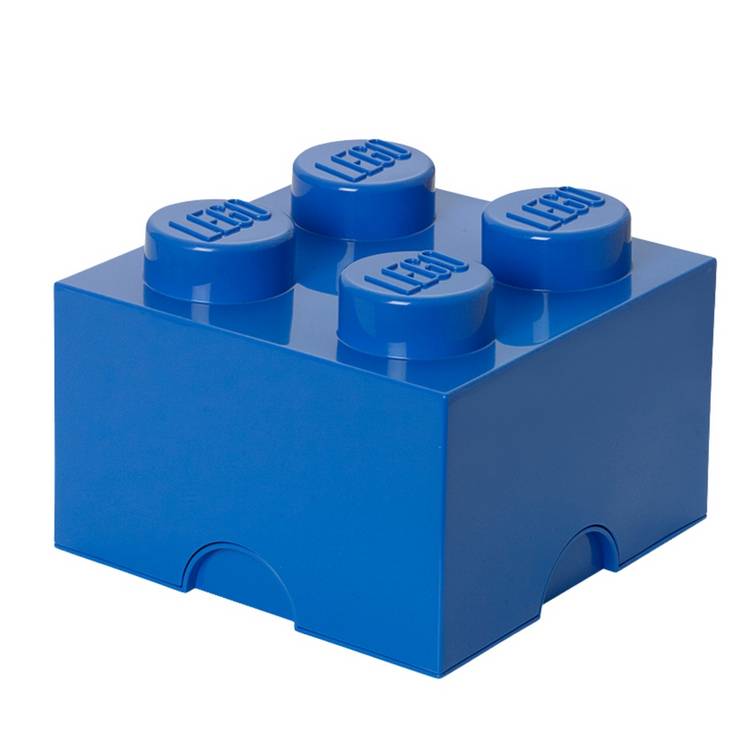 LEGO Storage Brick 4 knobs blue, UK version