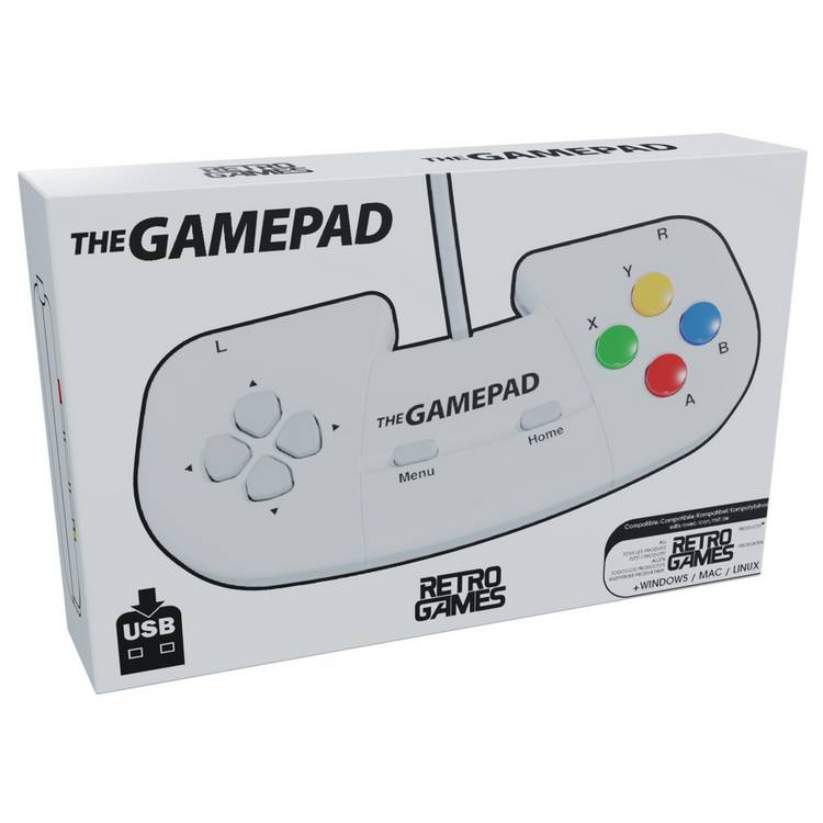 The Gamepad White Edition retro gaming controller - British product