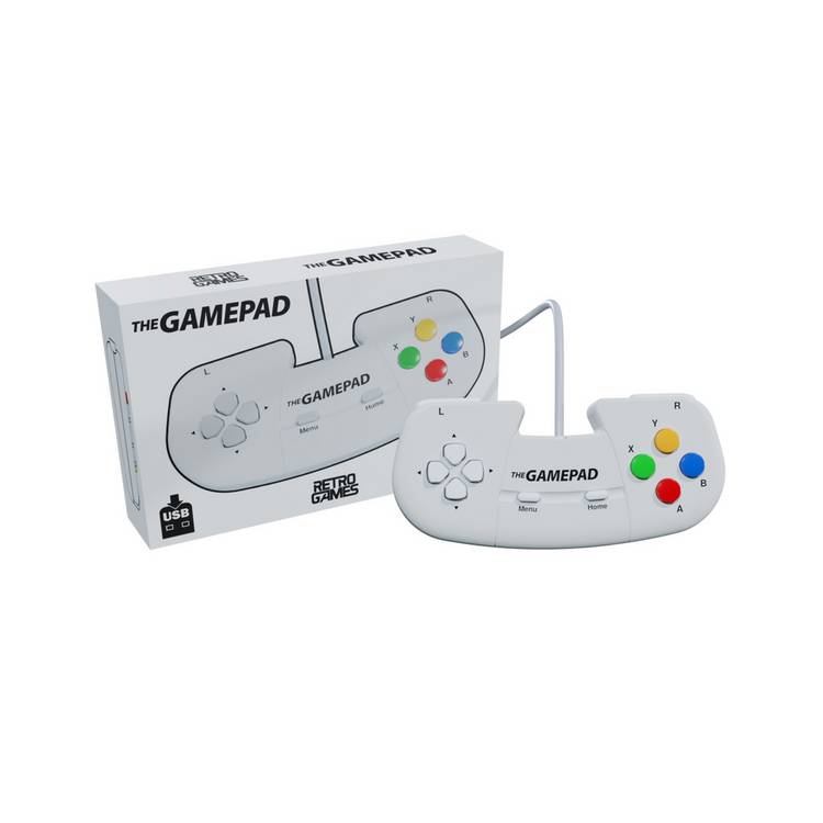 The Gamepad White Edition retro gaming controller - British product
