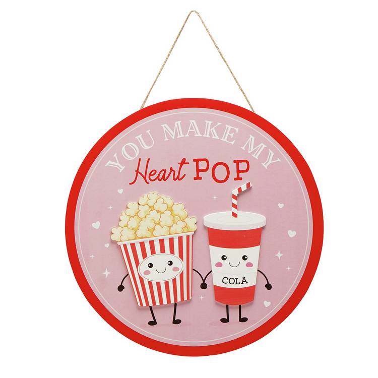 Widdop Love Is Sweet hanging popcorn plaque (British brand)