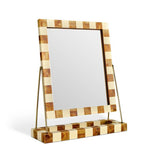Habitat checkered brown and cream resin mirror 41x33cm - British product