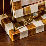 Habitat checkered brown and cream resin mirror 41x33cm - British product