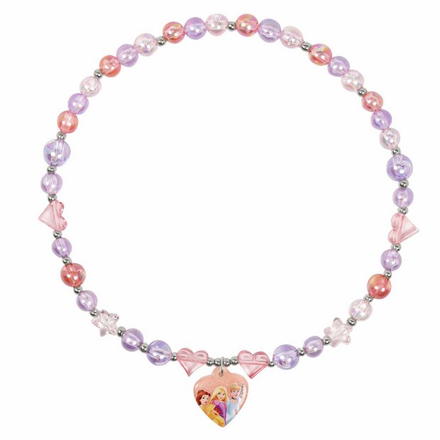 Disney Princess glittery charm beaded necklace 38cm - British product