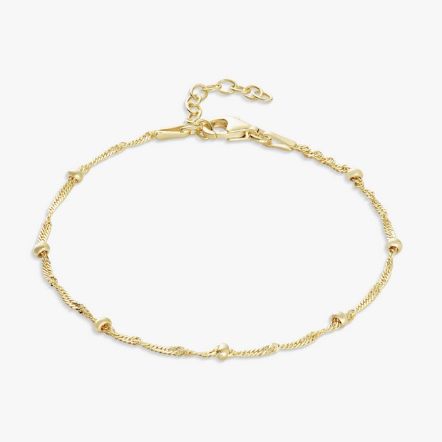 Revere yellow gold plated dotted Singapore bracelet 20cm - British product