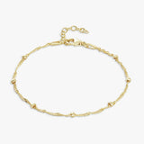 Revere yellow gold plated dotted Singapore bracelet 20cm - British product