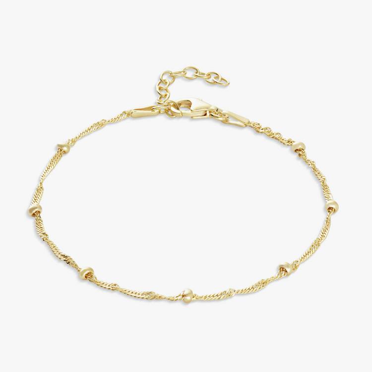 Revere yellow gold plated dotted Singapore bracelet 20cm - British product