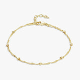 Revere yellow gold plated dotted Singapore bracelet 20cm - British product