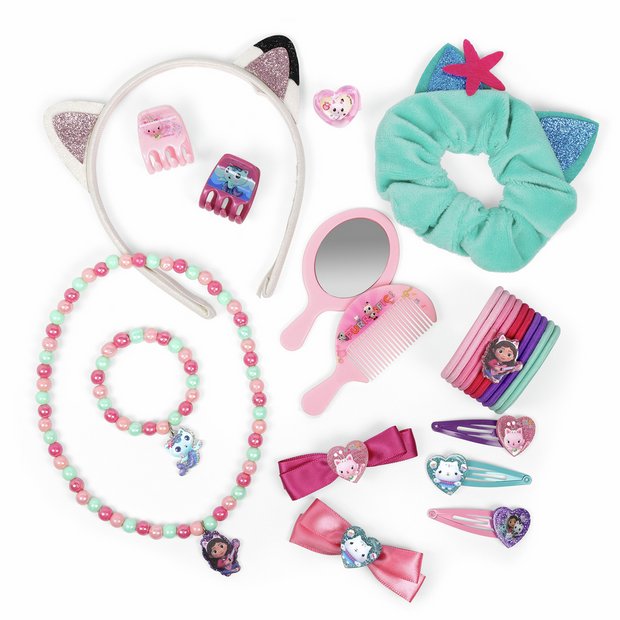 Gabby's Dollhouse 22-piece hair accessories and jewellery set (British brand)