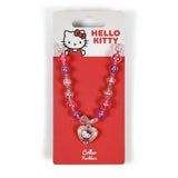 Hello Kitty kids heart charm beaded elastic necklace 38cm, UK version