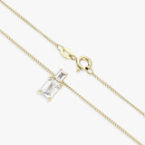 Revere gold plated silver pendant necklace with two cubic zirconia stones (British brand)