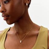 Revere gold plated silver pendant necklace with two cubic zirconia stones (British brand)