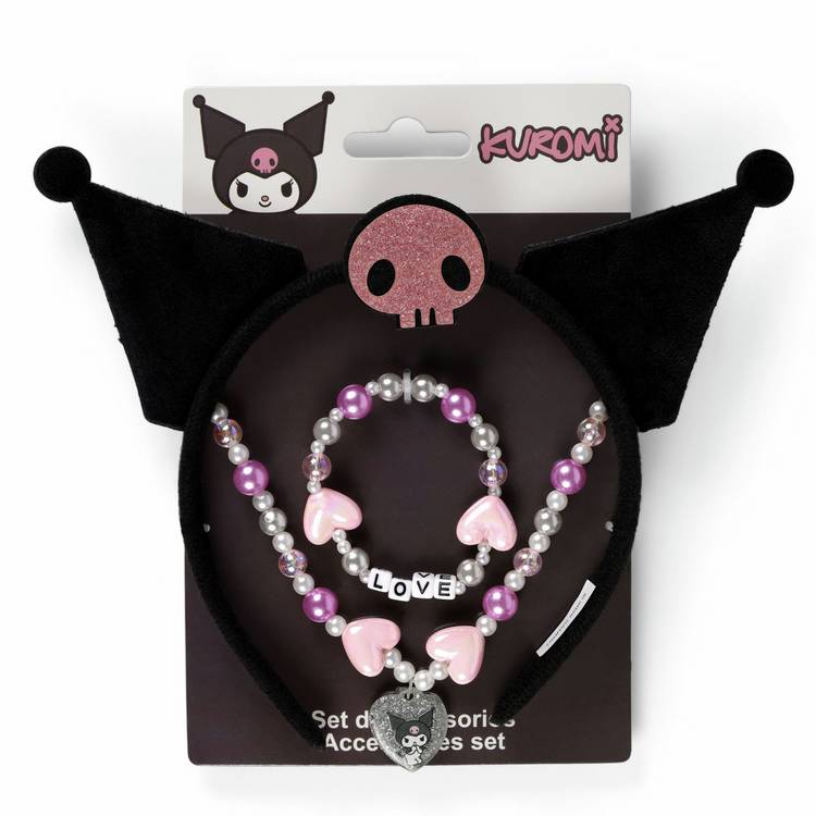 Kuromi Kids headband necklace bracelet set, imported from the UK