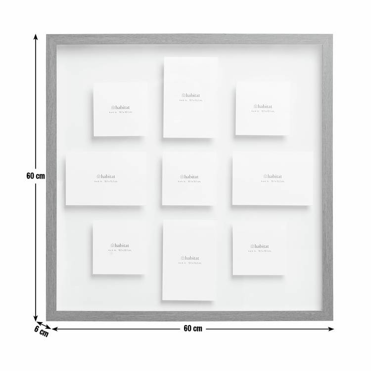 Habitat floating multi photo glass picture frame 60cm - British product