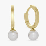 Revere gold plated pearl drop hoop earrings, UK version