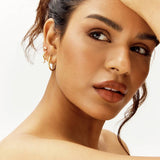 Revere gold plated pearl drop hoop earrings, UK version