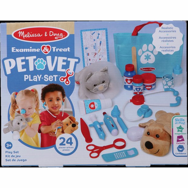 Melissa & Doug Pet Vet Play Set 24-piece, imported from the UK