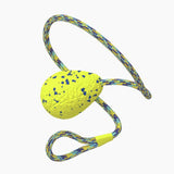 Zeus Nitro weighted slinger dog toy with rope, yellow (British brand)