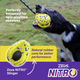 Zeus Nitro weighted slinger dog toy with rope, yellow (British brand)