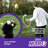 Zeus Nitro weighted slinger dog toy with rope, yellow (British brand)
