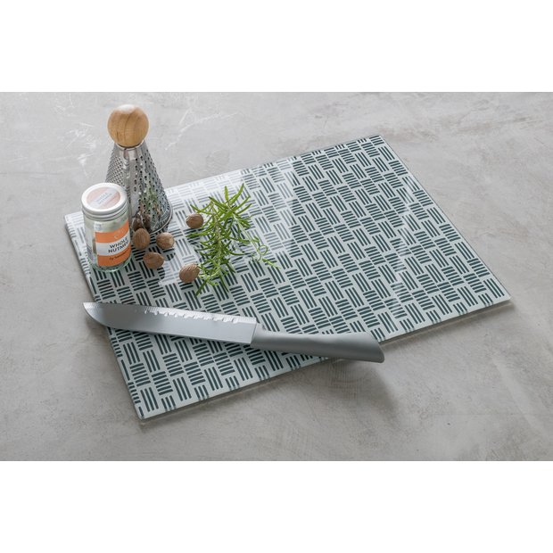 Argos Home patterned glass worktop saver grey 30x40cm - British product