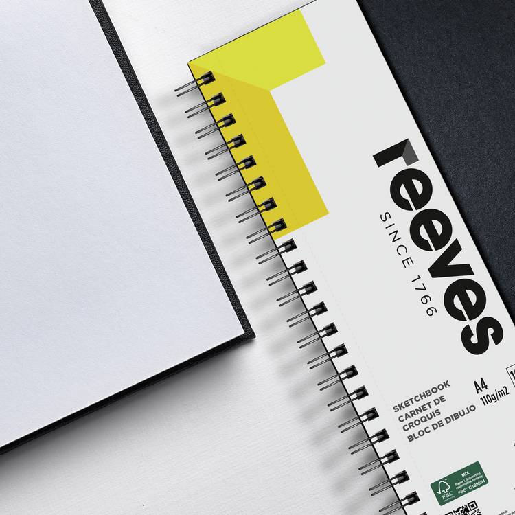 Reeves hardback spiral bound A4 sketchbook (British brand)