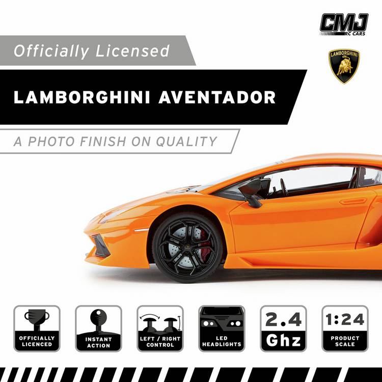 CMJ Lamborghini Aventador RC car orange 1:24 scale - British product
