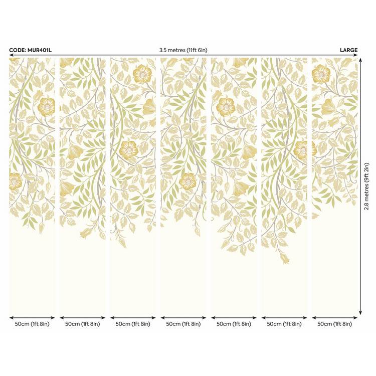 Origin Murals rosehip gold olive wall mural - British product
