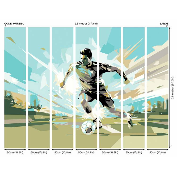 Origin Murals football player abstract landscape wall mural - British product