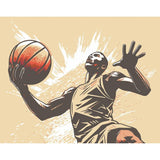 Origin Murals graphic basketball orange wall mural (British brand)