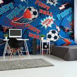 Argos Origin Murals Graphic Pixel Footballs Blue Wall Mural 50cm x 19.6m- Buy online at McGrocer