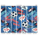 Origin Murals football wall mural with blue graphic pixel design, imported from the UK