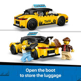 LEGO City Yellow Taxi building set with minifigures, imported from the UK