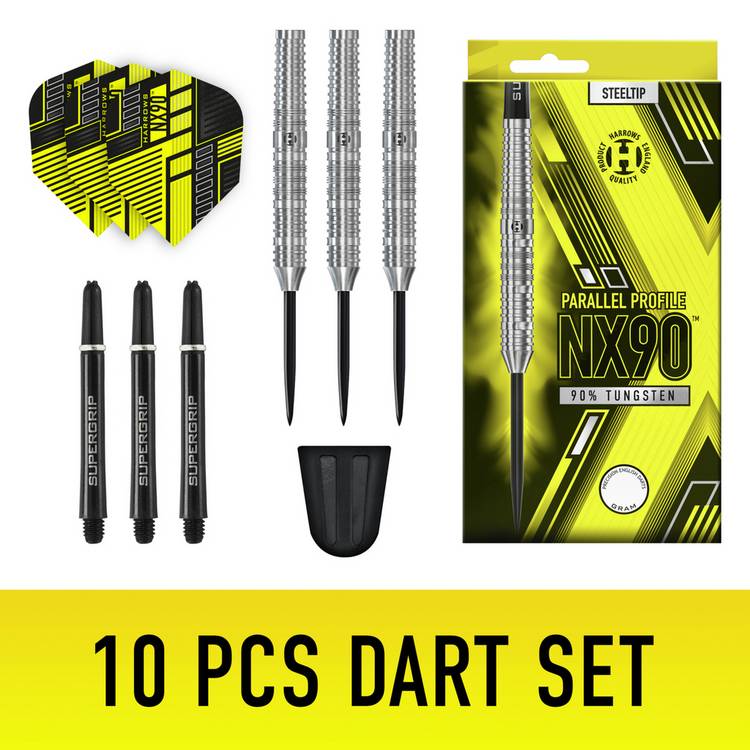 Harrows NX90 Parallel 22g tungsten steel tip darts (British brand)