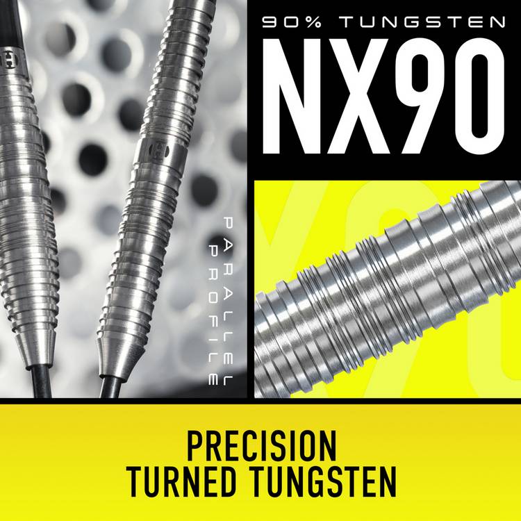 Harrows NX90 Parallel 22g tungsten steel tip darts (British brand)