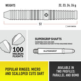 Harrows NX90 Parallel 22g tungsten steel tip darts (British brand)
