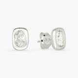 Revere sterling silver cubic zirconia stud earrings, imported from the UK