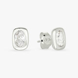 Revere sterling silver cubic zirconia stud earrings, imported from the UK