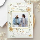 Personalised wild flowers photo upload card with envelope, imported from the UK