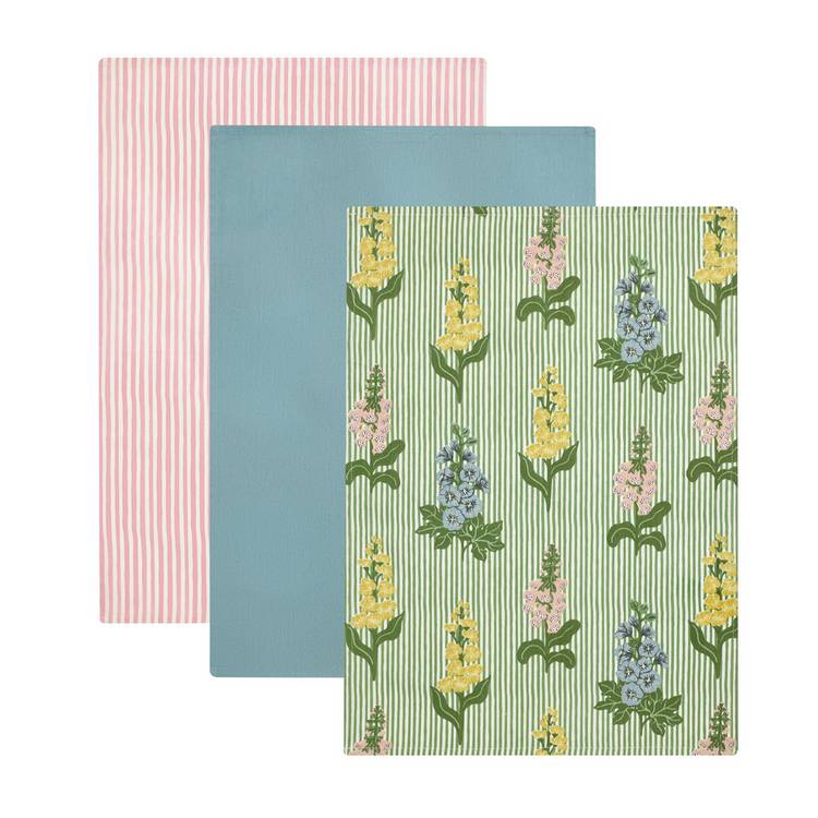 Argos Home floral stripe tea towels pack of 3, UK version
