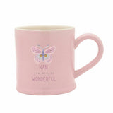 Widdop lilac ceramic mug with butterfly design 290ml, UK version